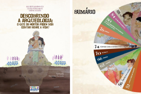 Imagens do livro infantil Descobrindo a Arqueologia.